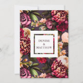 Romantisches Chrysanthemum auf Mitternacht Rettete Einladung (Vorderseite)