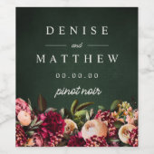 Romantisches Chrysanthemum auf Smarald Weinetikett (Einzelnes Label)