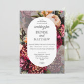 Romantisches Chrysanthemum auf Steinhochzeit Einladung (Stehend Vorderseite)