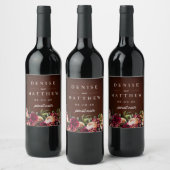 Romantisches Chrysanthemum zu Wein - Weinetikett (Flaschen)