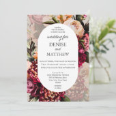 Romantisches ChrysanthemumAuf perfekt blasser Hoch Einladung (Stehend Vorderseite)