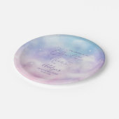 Romantisches Cloud Nine-Brautparty Pappteller (Schrägansicht)