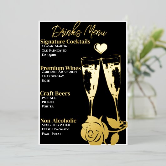 Romantisches Cocktail Party Bar Menü (Stehend vorne)