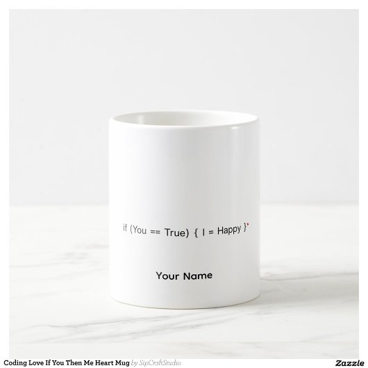 Romantisches Coding-Geschenk Wenn Dann Personalisi Kaffeetasse