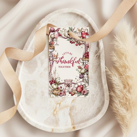 Romantisches Coquette-Friendsgiving-Dinner Geschenkanhänger