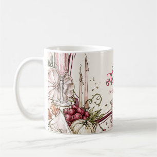 Romantisches Coquette-Friendsgiving-Dinner Kaffeetasse