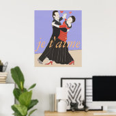 Romantisches Couple Ballroom-Tanzen in Farbe Poster (Heimbüro)