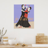 Romantisches Couple Ballroom-Tanzen in Farbe Poster (Küche)