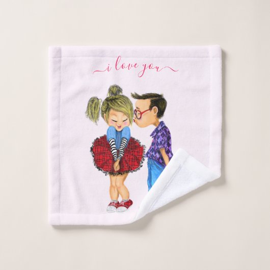 Romantisches Couple Bath Set - Liebe (Waschlappen)