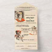 Romantisches Couple-Comic Hochzeit mit klassischem All In One Einladung (Innen Boden)