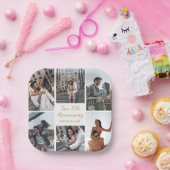 Romantisches Couple Foto Collage Jubiläum Party Pappteller (Party)