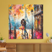 "Romantisches Couple Kissing vor dem Eiffelturm Leinwanddruck (Insitu (Wohnzimmer))