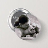 Romantisches Couple Vintag Retro Foto Elegante Lie Button (Vorne & Hinten)