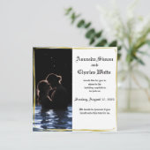 Romantisches Couple Water Save the Date Einladung (Stehend Vorderseite)