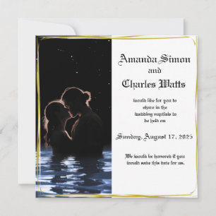 Romantisches Couple Water Save the Date Einladung