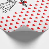 Romantisches Couple Wrapping Paper mit Herz Geschenkpapier (Ecke)