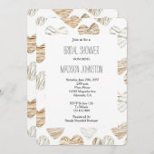 Romantisches Cream White Hearts Brautparty Einladung (Vorne/Hinten)