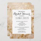 Romantisches Cream White Roses Confetti Brautparty Einladung (Vorne/Hinten)