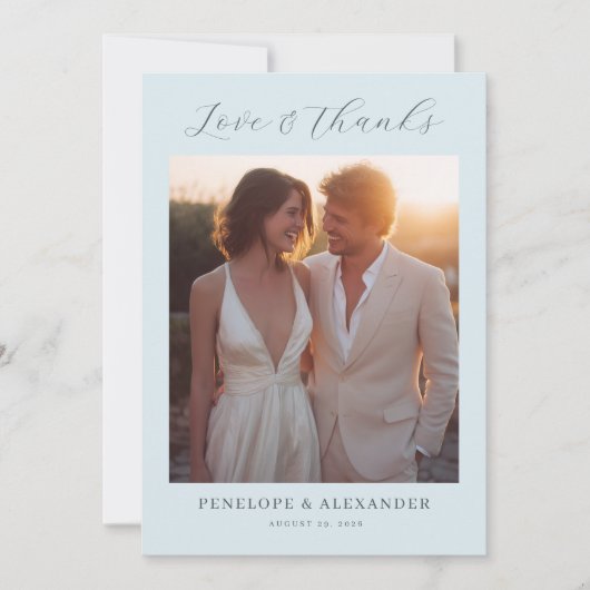 Romantisches Creme-Foto Dankeskarte (Vorderseite)