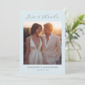 Romantisches Creme-Foto Dankeskarte (Stehend Vorderseite)