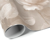 Romantisches Creme-Rose Beige Blumenmuster Geschenkpapier (Rolleneckpunkt)