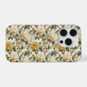 Romantisches Creme-Rose Beige Blumenmuster iPhone Hülle (Rückseite (Horizontal))