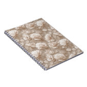 Romantisches Creme-Rosen-Beiges Blumenmuster Notizblock (Rechte Seite)