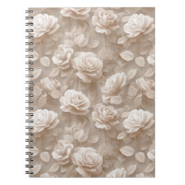 Romantisches Creme-Rosen-Beiges Blumenmuster Notizblock