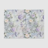 Romantisches Creme-violette Blumen Brautparty Seidenpapier (Vorderseite)