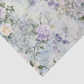 Romantisches Creme-violette Blumen Brautparty Seidenpapier (Ausschnitt)