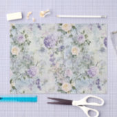 Romantisches Creme-violette Blumen Brautparty Seidenpapier (Handwerk)