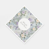 Romantisches Creme-violette Blumen Brautparty Serviette (Ecke)