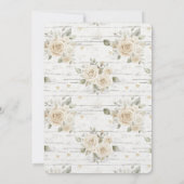 Romantisches Creme White Floral Boho Brautparty Einladung (Rückseite)