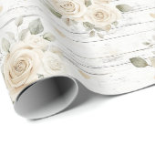 Romantisches Creme White Floral Boho Brautparty Geschenkpapier (Rolleneckpunkt)