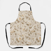 Romantisches cremefarbenes Rosen-Beige-Blumenmuste Schürze (Vorderseite)