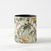 Romantisches cremefarbenes Rosen-Beige-Blumenmuste Tasse (Zentrum)
