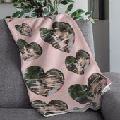 Romantisches Custom Foto Hört Pink Fleece Blanket