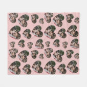 Romantisches Custom Foto Hört Pink Fleece Blanket (Vorderseite (Horizontal))