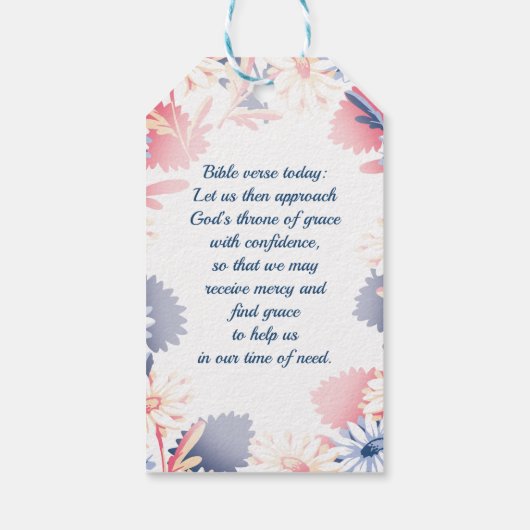 Romantisches Daisy-Blume-Muster Geschenkanhänger (Rückseite)