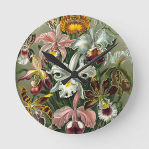 romantisches Date Blüten RSVP farbenfroh chic Runde Wanduhr