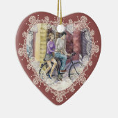 Romantisches Datum Keramikornament (Rechts)