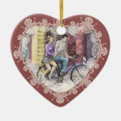 Romantisches Datum Keramikornament (Vorne)