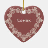 Romantisches Datum Keramikornament (Hinten)