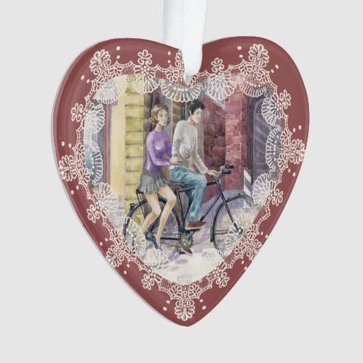 Romantisches Datum Ornament (Vorderseite)