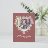 Romantisches Datum Postkarte (Stehend Vorderseite)