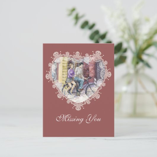 Romantisches Datum Postkarte (Stehend Vorderseite)