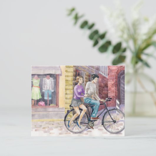 Romantisches Datum Postkarte (Stehend Vorderseite)