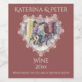 Romantisches Datum Weinetikett (Einzelnes Label)