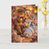 Romantisches Denk-an-dich-Mäuse-Paar Karte (Gelbe Blume)