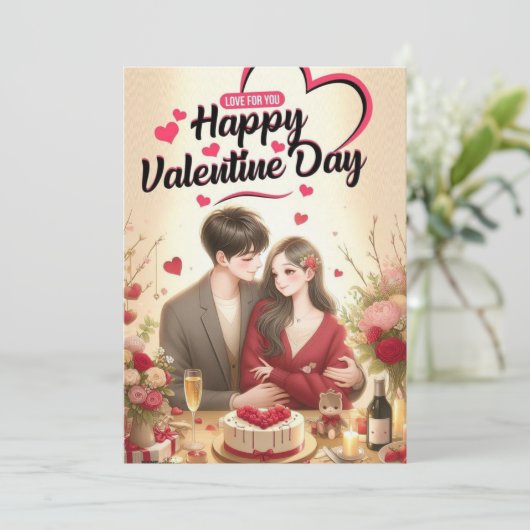 Romantisches Design für das Geschenk der perfekten Einladung (Stehend Vorderseite)